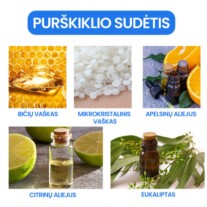 PowerWax™ – medieną atnaujinanti priemonė – šoninis vaizdas