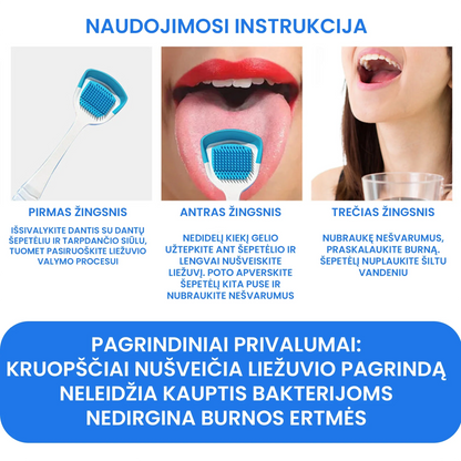 Liežuvio valymo rinkinys – priekinė pusė