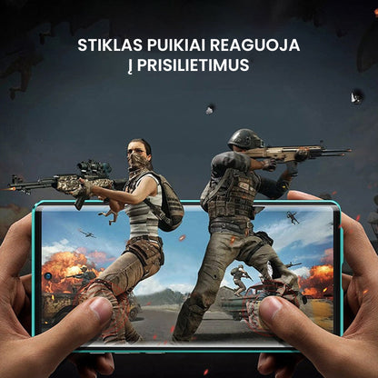 Grūdinto stiklo dvipusis telefono dėklas (Samsung modeliui) – naudojimo pavyzdys, S10