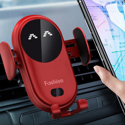 Belaidis automobilinis telefono įkroviklis – šoninis vaizdas, prie stiklo/panelės