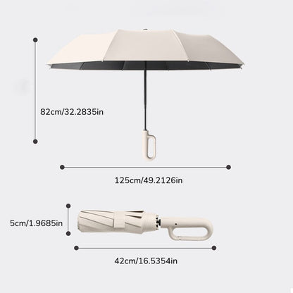 125 cm skėčio kupolo ir sulankstyto skėčio matmenų schema