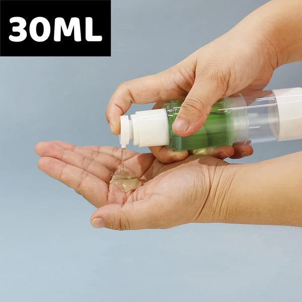 30 ml skaidrus dozatorius su pompa spaudžiamas į delną