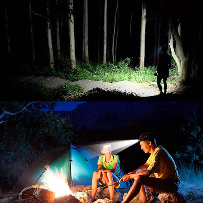 LED prožektorius ant galvos – iš priekio