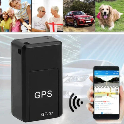 GF-07 įrenginys ir telefonas su vaikų, senjorų, automobilio bei šuns intarpais