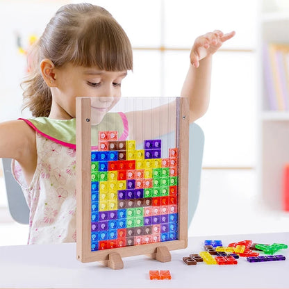 Edukacinis kaladėlių dėliojimo žaidimas – naudojimo principo iliustracija