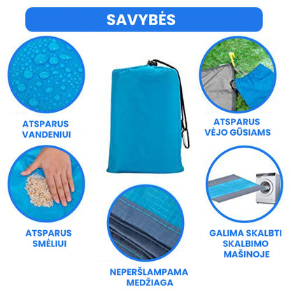 Mr. Beach™ paplūdimio kilimėlis atsparus smėliui – šoninis vaizdas