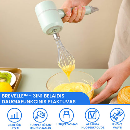 Brevelle™ - 3in1 belaidis daugiafunkcinis plaktuvas – šoninis vaizdas
