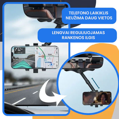 Reguliuojamas mobiliojo telefono laikiklis – naudojimo pavyzdys