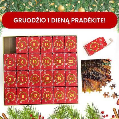 Advento kalendorius - dėlionė "Kalėdų senelio rojus" – naudojimo pavyzdys