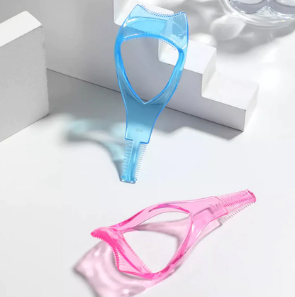 Mėlyna ir rožinė plastikinės blakstienų dažymo apsaugos