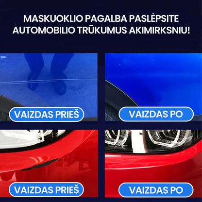Automobilių įbrėžimų maskuoklis – naudojimo pavyzdys