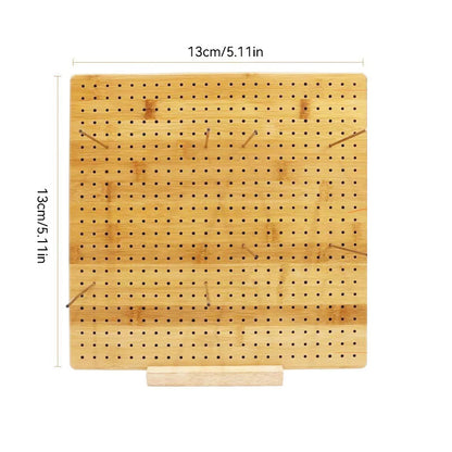 Medinės dygsniavimo lentos 19,5 × 13 cm matmenų schema