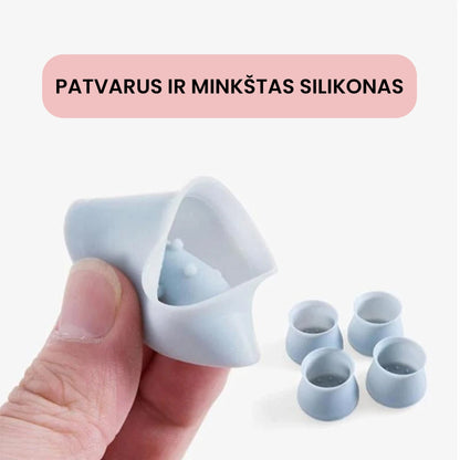 Silikoninės baldų kojelių apsaugos – šoninis vaizdas, 48 vnt.