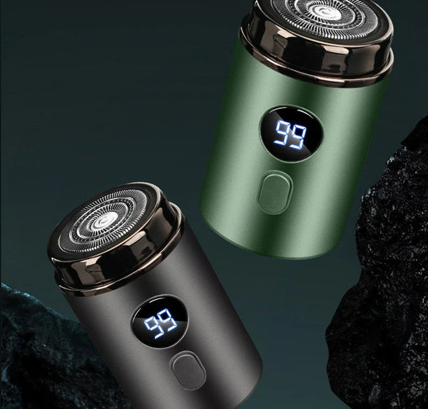 USB įkraunamas kišeninis mini skustuvas - žalias ir pilkas mini skustuvai