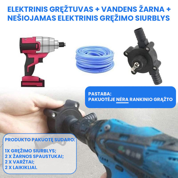 Nešiojamas elektrinis gręžimo siurblys – bendras vaizdas