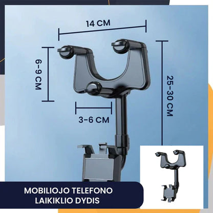 Reguliuojamas mobiliojo telefono laikiklis – šoninis vaizdas