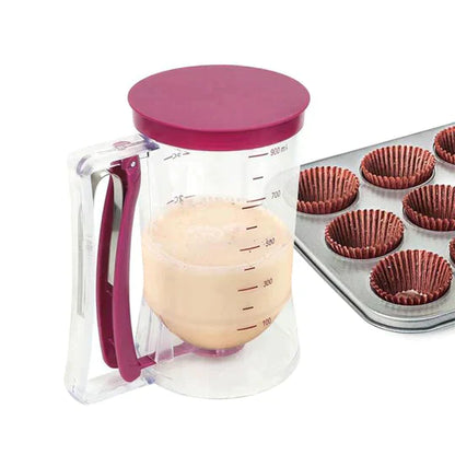 CakeMaker™ - rankinis tešlos piltuvas – naudojimo pavyzdys