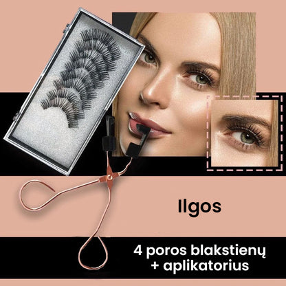 Natūralios ir ilgos magnetinės blakstienos dėkle