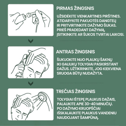 Ilgalaikiai plaukų dažai su natūraliais ekstraktais – naudojimo pavyzdys