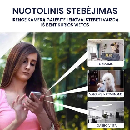 WifiCam™-  mini belaidė vaizdo stebėjimo kamera – bendras vaizdas