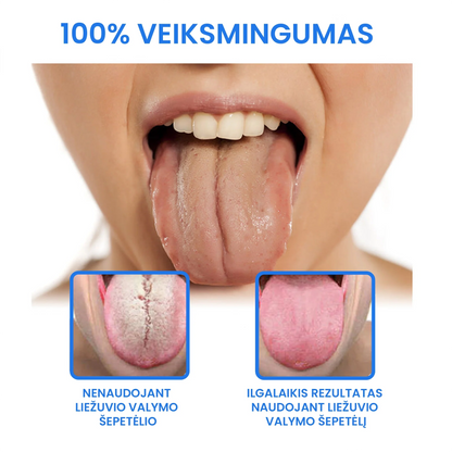 Liežuvio valymo rinkinys – detalė stambiu planu