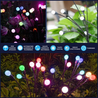 SparkleGlow™ saulės energija įkraunami LED lauko žibintai – galimi variantai