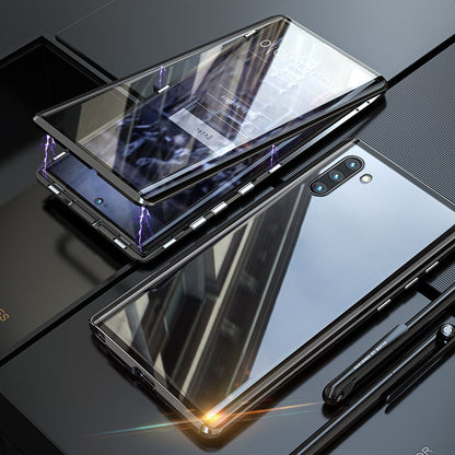 Grūdinto stiklo dvipusis telefono dėklas (Samsung modeliui) – apatinė dalis, note10plus