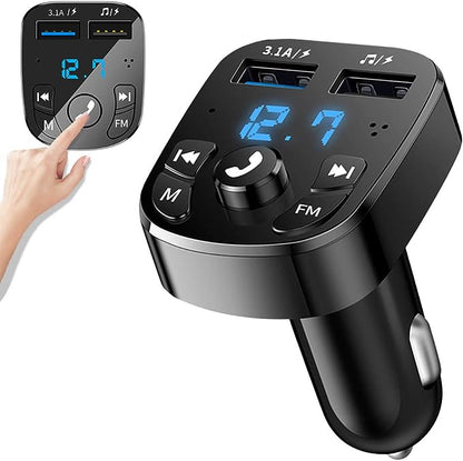 Telefonas, susietas su automobiliniu Bluetooth FM moduliatoriumi