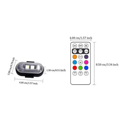 Belaidės RGB LED blykstės – vienos blykstės matmenys
