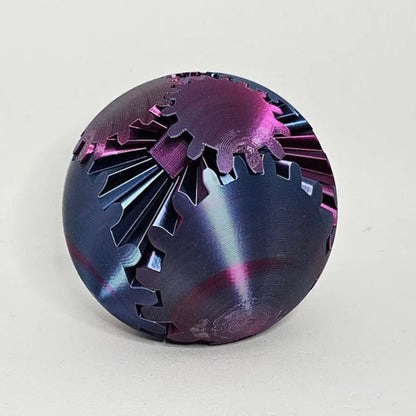 Užvertas violetinis ir mėlynas 3D kamuoliukas