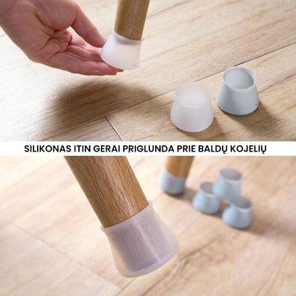 Silikoninės baldų kojelių apsaugos – priekinė pusė, 24 vnt.