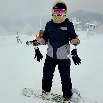 Šilta Sherpa Hood kepurė su šaliku žiemai – konstrukcijos detalė, juoda variantas