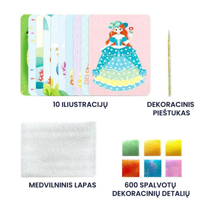 KiddieArt™ - Kūrybiškumą lavinantis rinkinys vaikams – tvirtinimo būdas