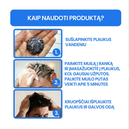 Muilas neutralizuojantis žilus plaukus – detalė stambiu planu