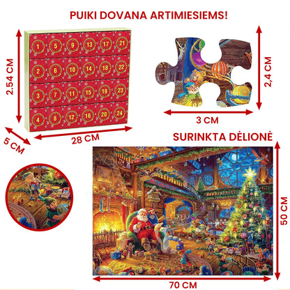 Advento kalendorius - dėlionė "Kalėdų senelio rojus" – galimi variantai
