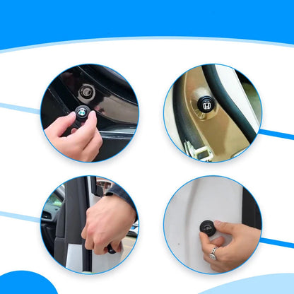 Garso izoliaciniai mygtukai automobilio durelėms – detalė stambiu planu