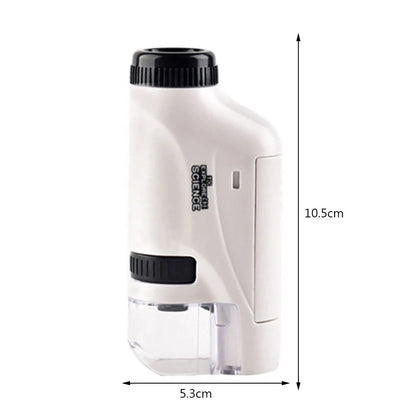 Mini mikroskopas 60-200X su LED apšvietimu – šoninis vaizdas