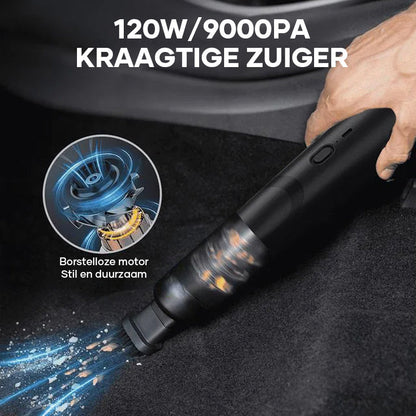 Automobilio dulkių siurblys baltame fone