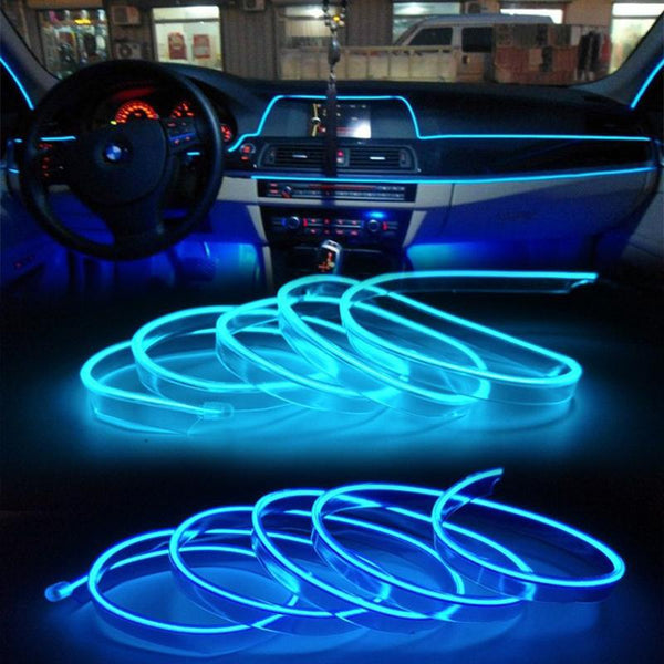 Mėlyna EL juosta automobilio salone