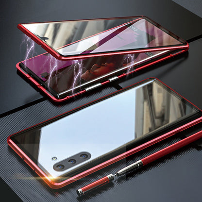 Grūdinto stiklo dvipusis telefono dėklas (Samsung modeliui) – galinė pusė, note10