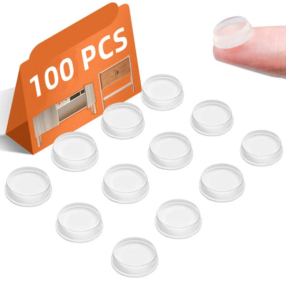 100 apvalių skaidrių baldų apsauginių padukų rinkinys