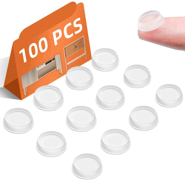 100 apvalių skaidrių baldų apsauginių padukų rinkinys