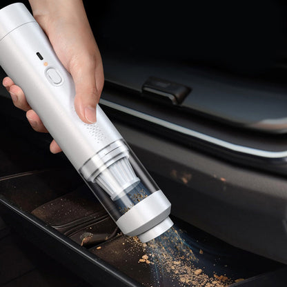 Juodas belaidis automobilio dulkių siurblys su antgaliais