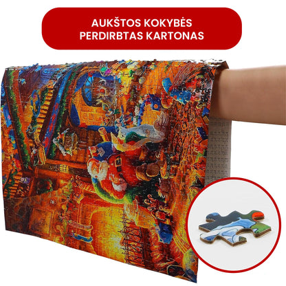 Advento kalendorius - dėlionė "Kalėdų senelio rojus" – šoninis vaizdas
