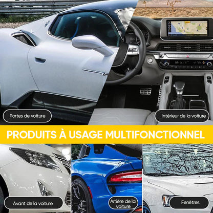 Automobilio plastiko atnaujinimo priemonė pateiktas namų aplinkoje