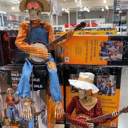 Animaciniai Banjo grojantys skeletai – komplektacijos vaizdas, Geltona