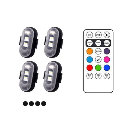 Belaidės RGB LED blykstės – keturių blykščių rinkinys