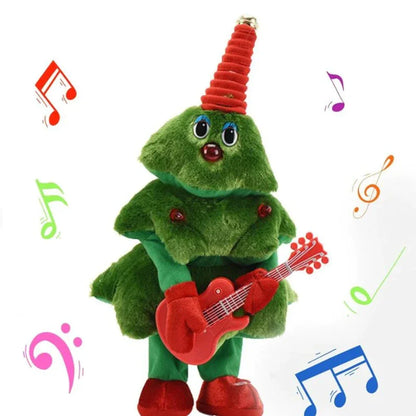 Šokanti Kalėdų elgutė – Groja gitara stambiu planu