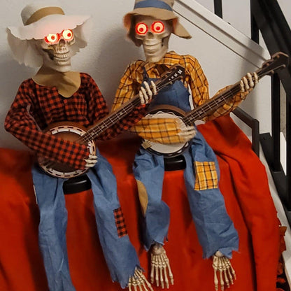 Animaciniai Banjo grojantys skeletai – matmenų schema, Raudona