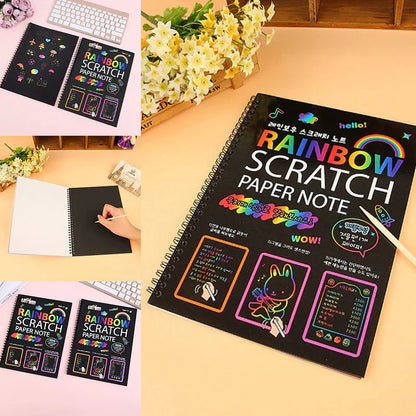Rainbow Scratch Paper Note knygelė ant stalo